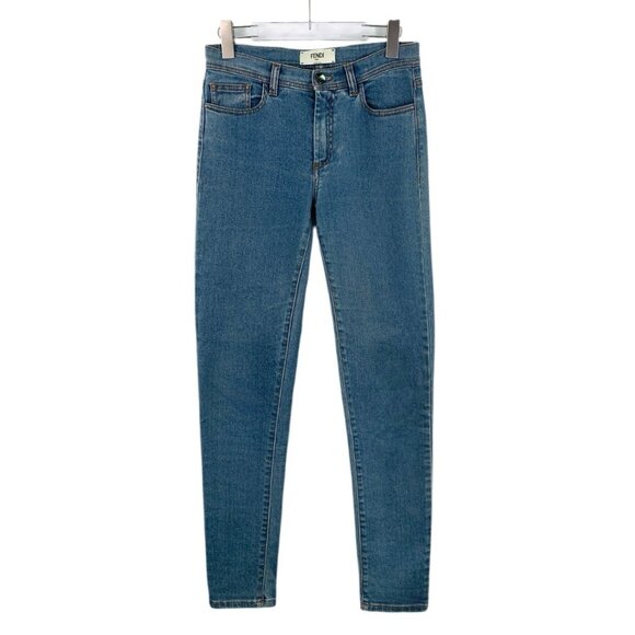 Fendi Blue Slim-Fit Casual Denim Pants